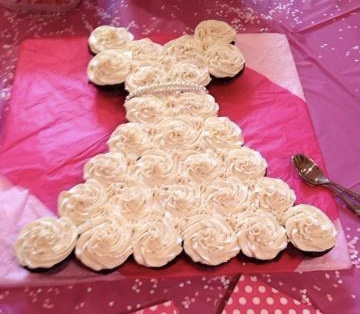 Cupcake Wedding Dress Cake